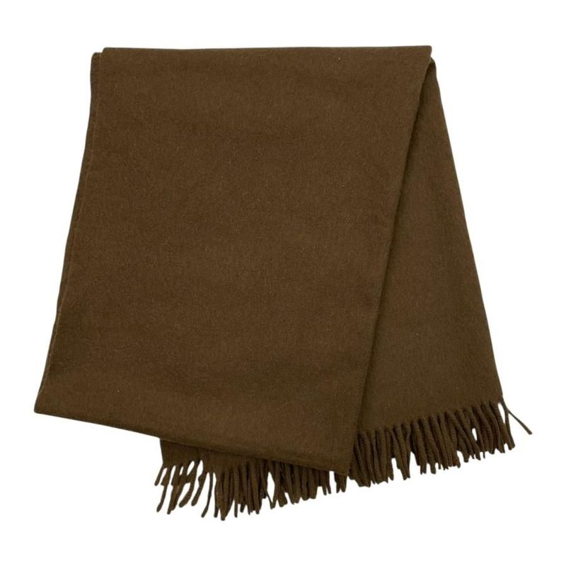 Em4834 Hermes Muffler - Fringe Cashmere Logo Brown Hermes