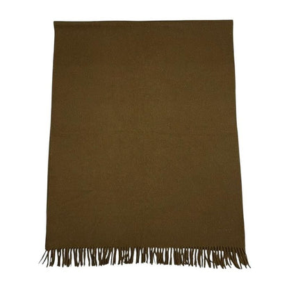 Em4834 Hermes Muffler - Fringe Cashmere Logo Brown Hermes