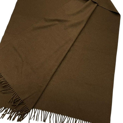Em4834 Hermes Muffler - Fringe Cashmere Logo Brown Hermes