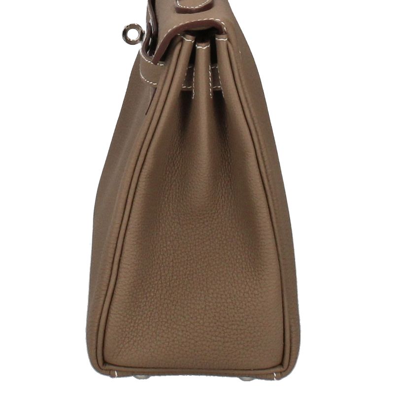 Hermes Kelly 25 Inside Stitching Togo Women's Handbag Etoupe