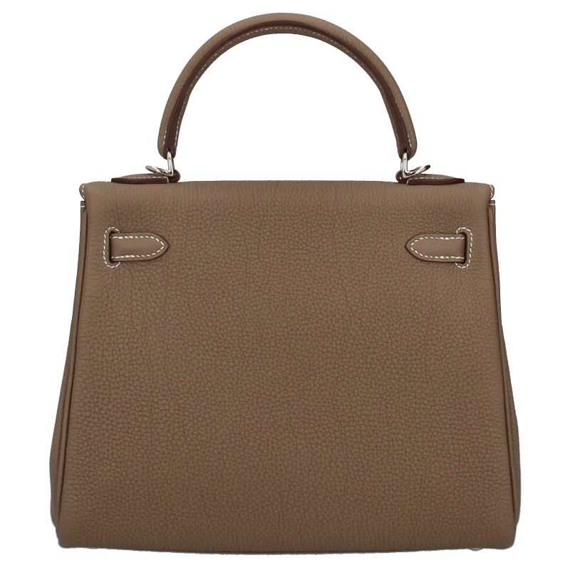 Hermes Kelly 25 Inside Stitching Togo Women's Handbag Etoupe