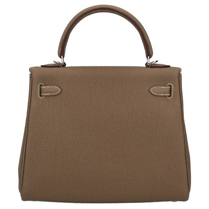 Hermes Kelly 25 Inside Stitching Togo Women's Handbag Etoupe