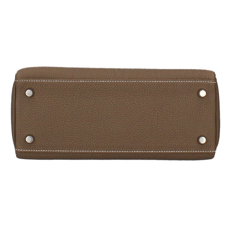 Hermes Kelly 25 Inside Stitching Togo Women's Handbag Etoupe