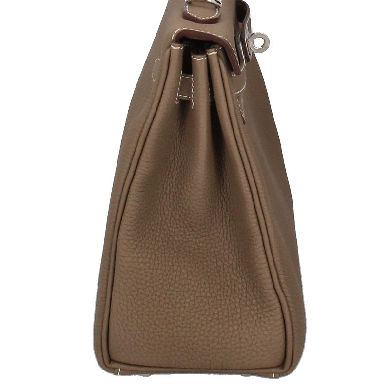 Hermes Kelly 25 Inside Stitching Togo Women's Handbag Etoupe