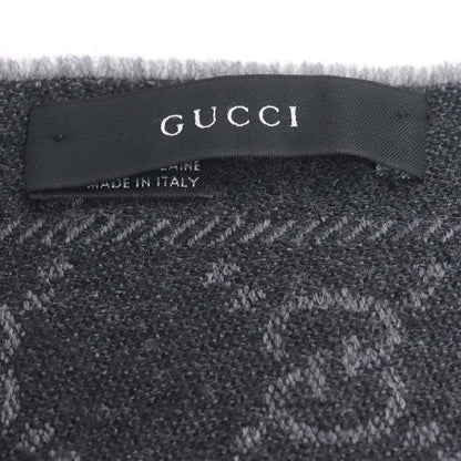 Gucci GG Pattern Wool Scarf Gray Men's
