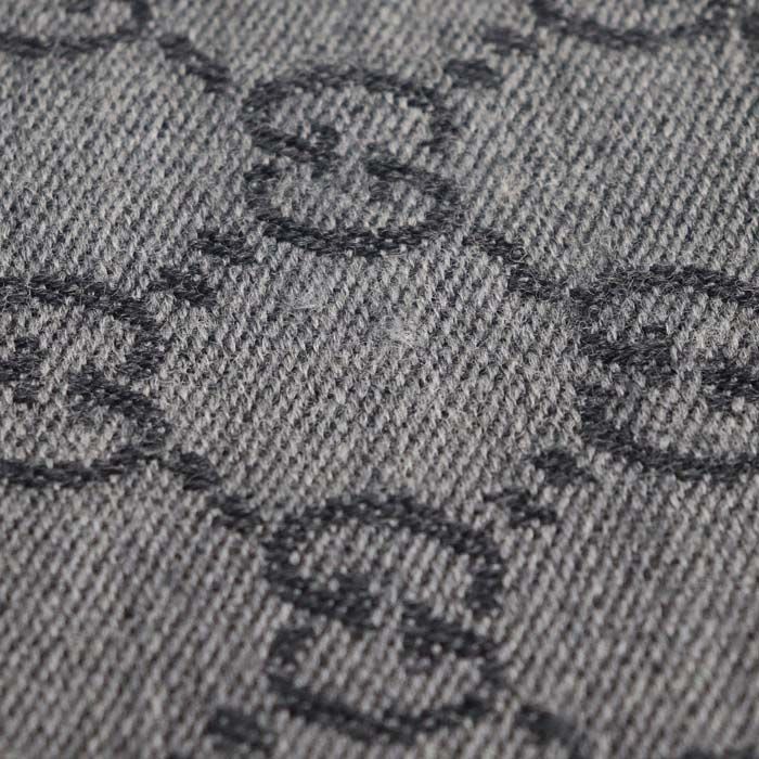Gucci GG Pattern Wool Scarf Gray Men's