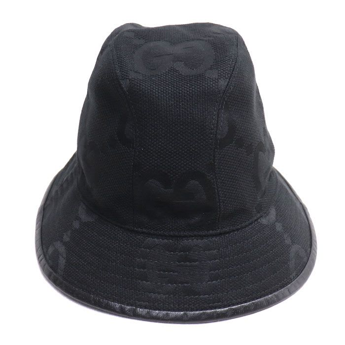 Gucci Jumbo GG Canvas Bucket Hat Black L Unisex