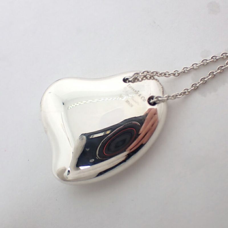 Tiffany & Co 925 Full Heart Pendant Necklace j107-2