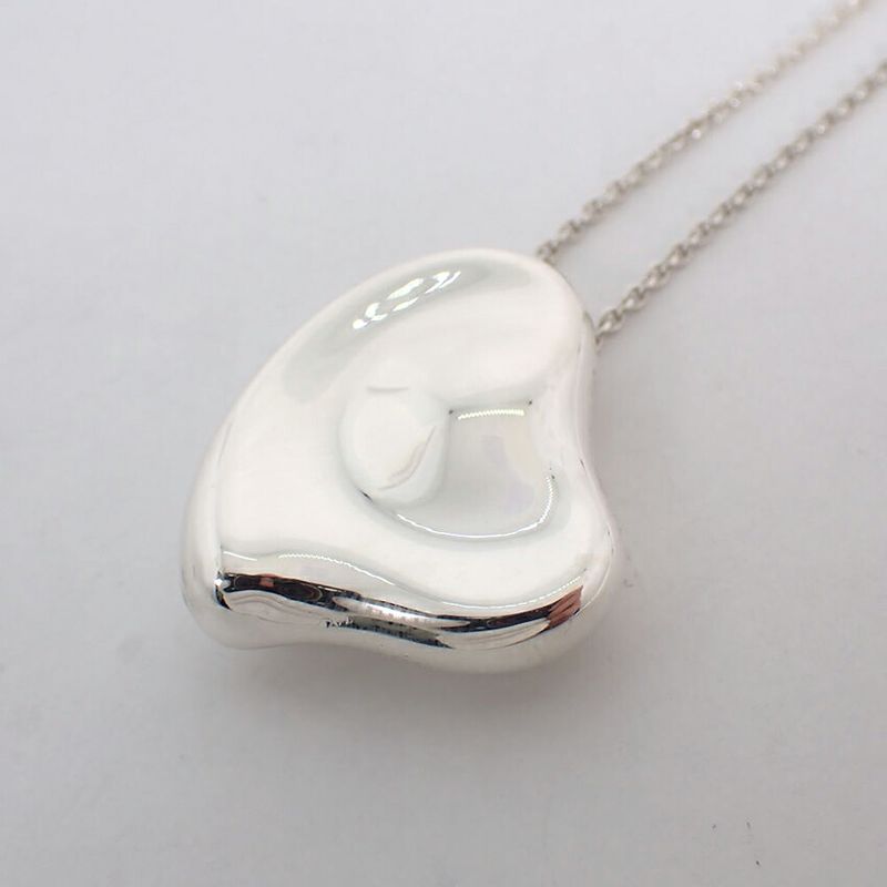 Tiffany & Co 925 Full Heart Pendant Necklace j107-2