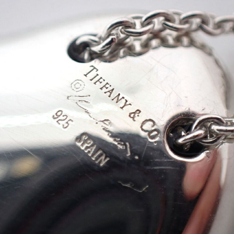 Tiffany & Co 925 Full Heart Pendant Necklace j107-2