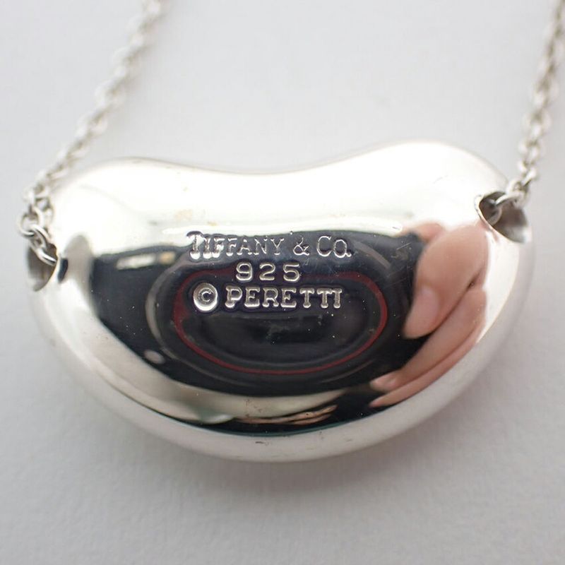 Tiffany & Co 925 Bean Pendant Necklace j107-8