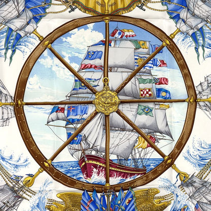 Hermes Scarf Carre90 Vive Le Vent Blow Into the Wind Women'S Brand Silk Green