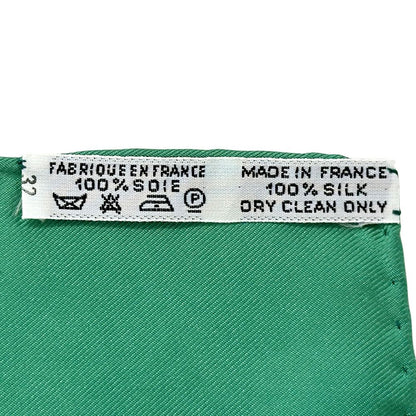 Hermes Scarf Carre90 Vive Le Vent Blow Into the Wind Women'S Brand Silk Green