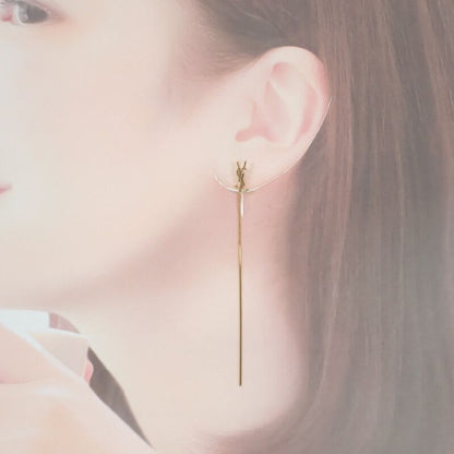 Saint Laurent Cassandra Leather Earring Earrings Chain Metal