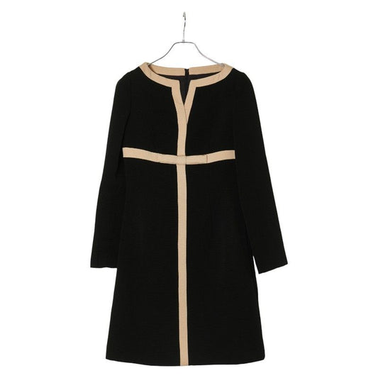 Balenciaga Dress Size:38 Black Beige Wool Cupro Women's Balenciaga