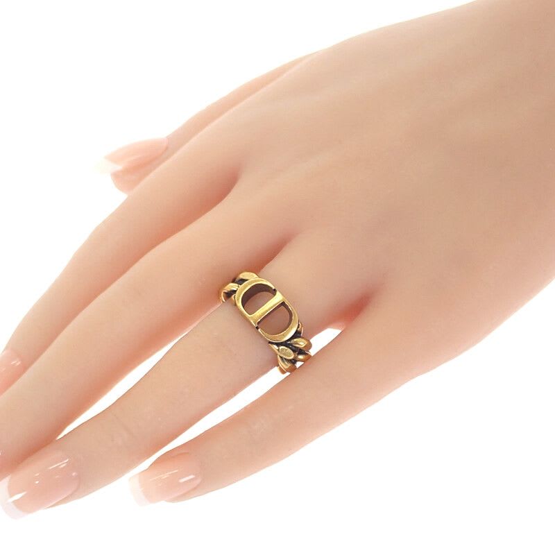 Dior 30 Montaigne L R0939 Mtgmt Ring GP Gold Ladies CD Signature Logo