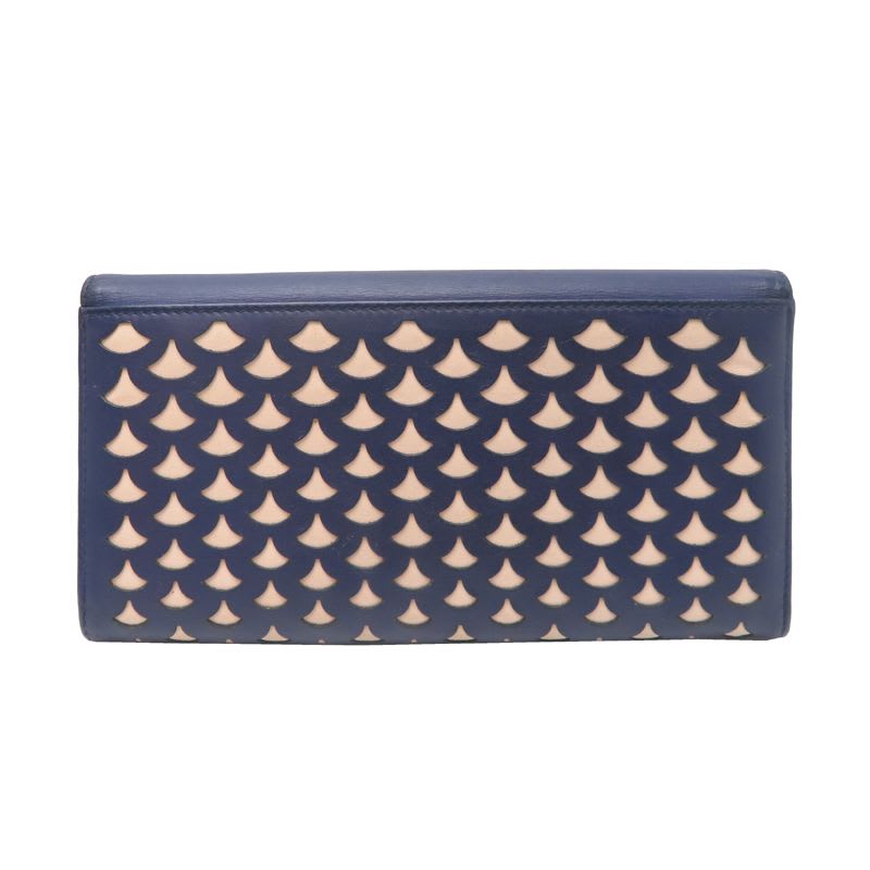 Bulgari Long Isabella Rossellini Navy Wallet