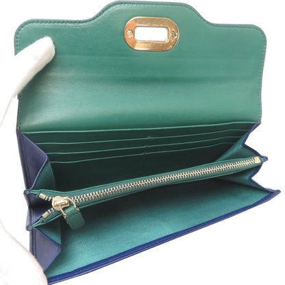 Bulgari Long Isabella Rossellini Navy Wallet