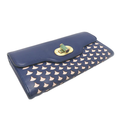 Bulgari Long Isabella Rossellini Navy Wallet