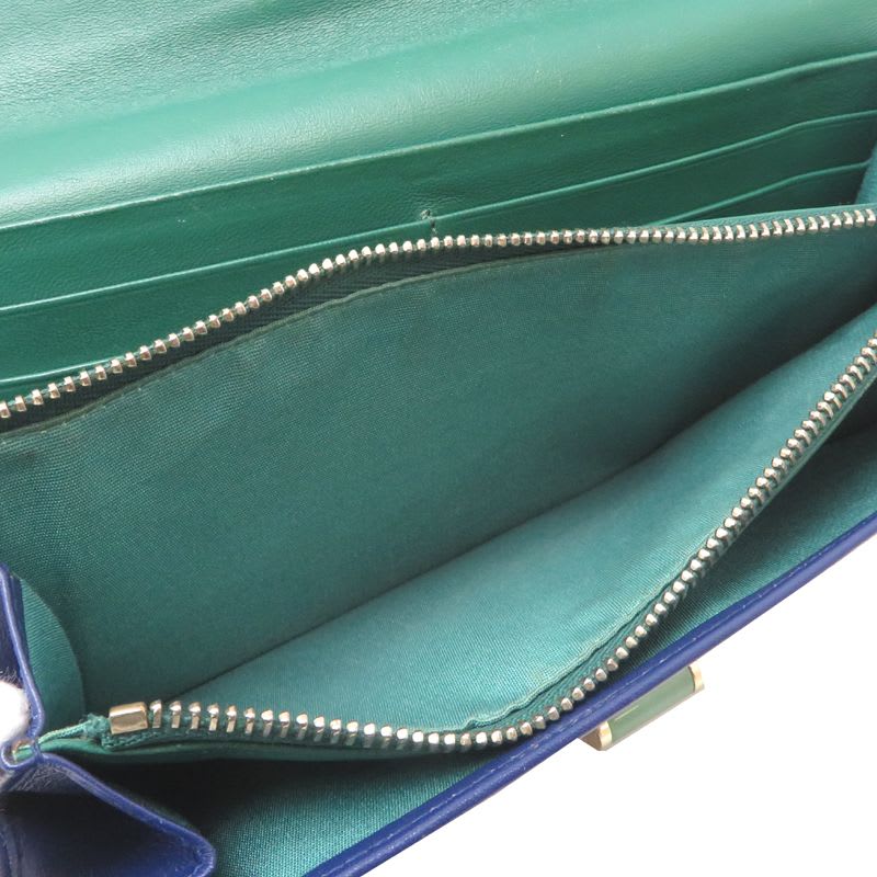 Bulgari Long Isabella Rossellini Navy Wallet