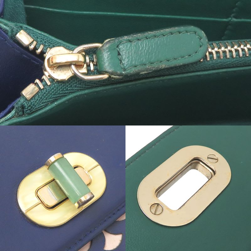 Bulgari Long Isabella Rossellini Navy Wallet