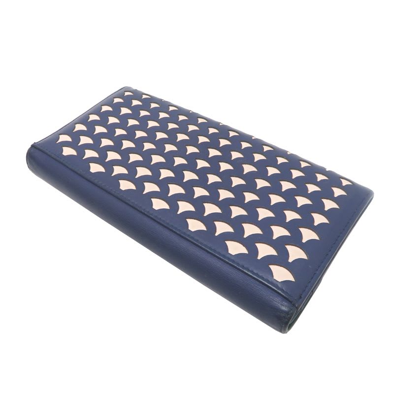 Bulgari Long Isabella Rossellini Navy Wallet