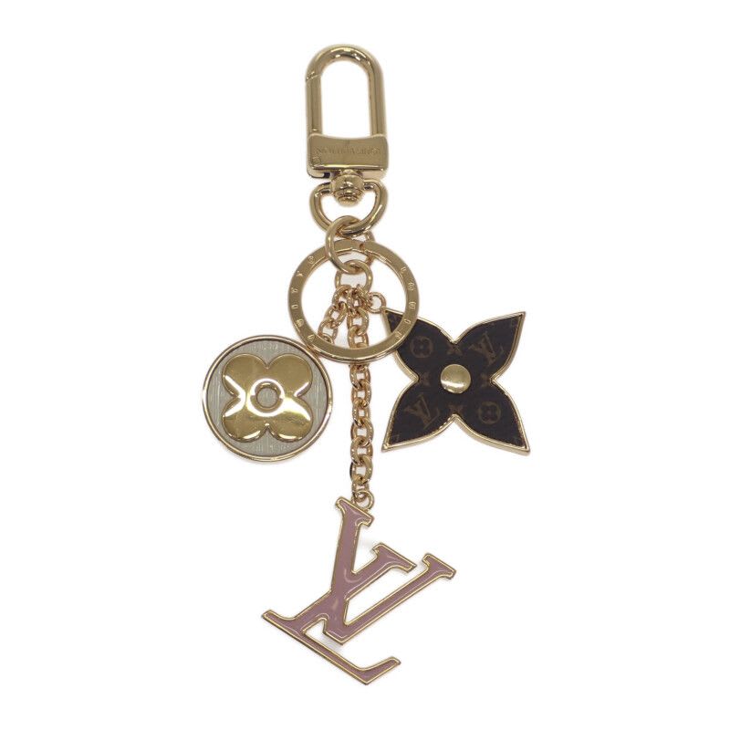 Louis Vuitton Spring Street Bag Charm Monogram Flower key Holder Metal