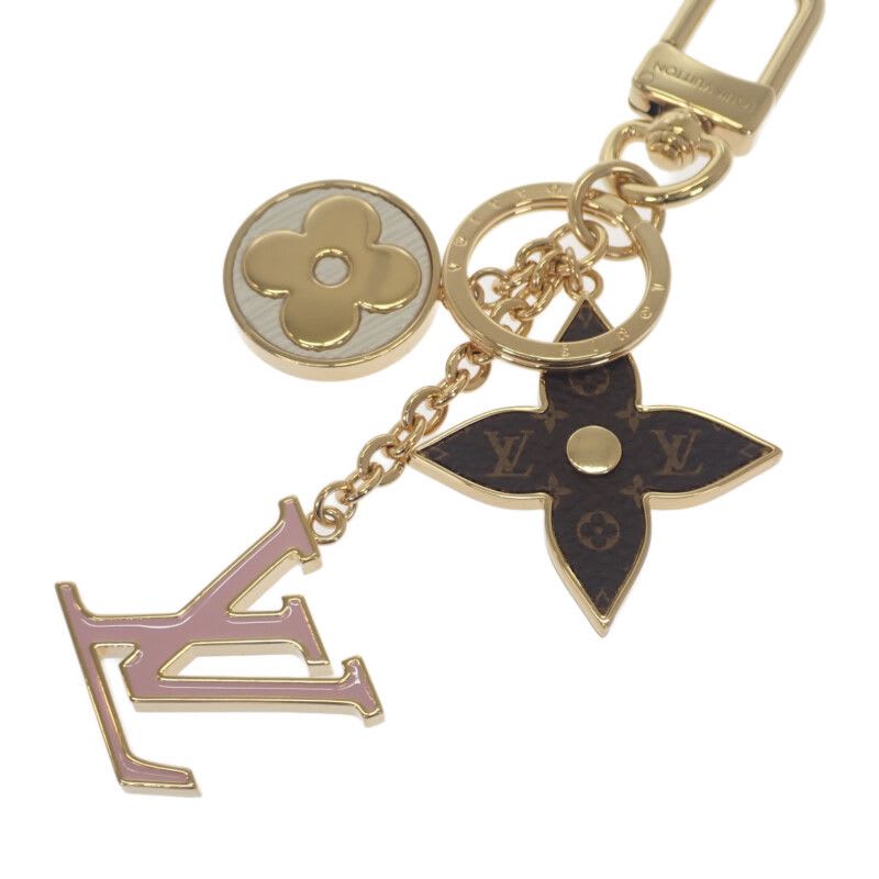 Louis Vuitton Spring Street Bag Charm Monogram Flower key Holder Metal