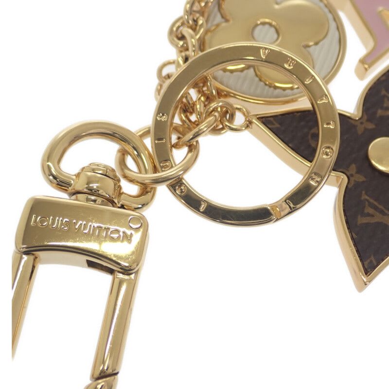 Louis Vuitton Spring Street Bag Charm Monogram Flower key Holder Metal