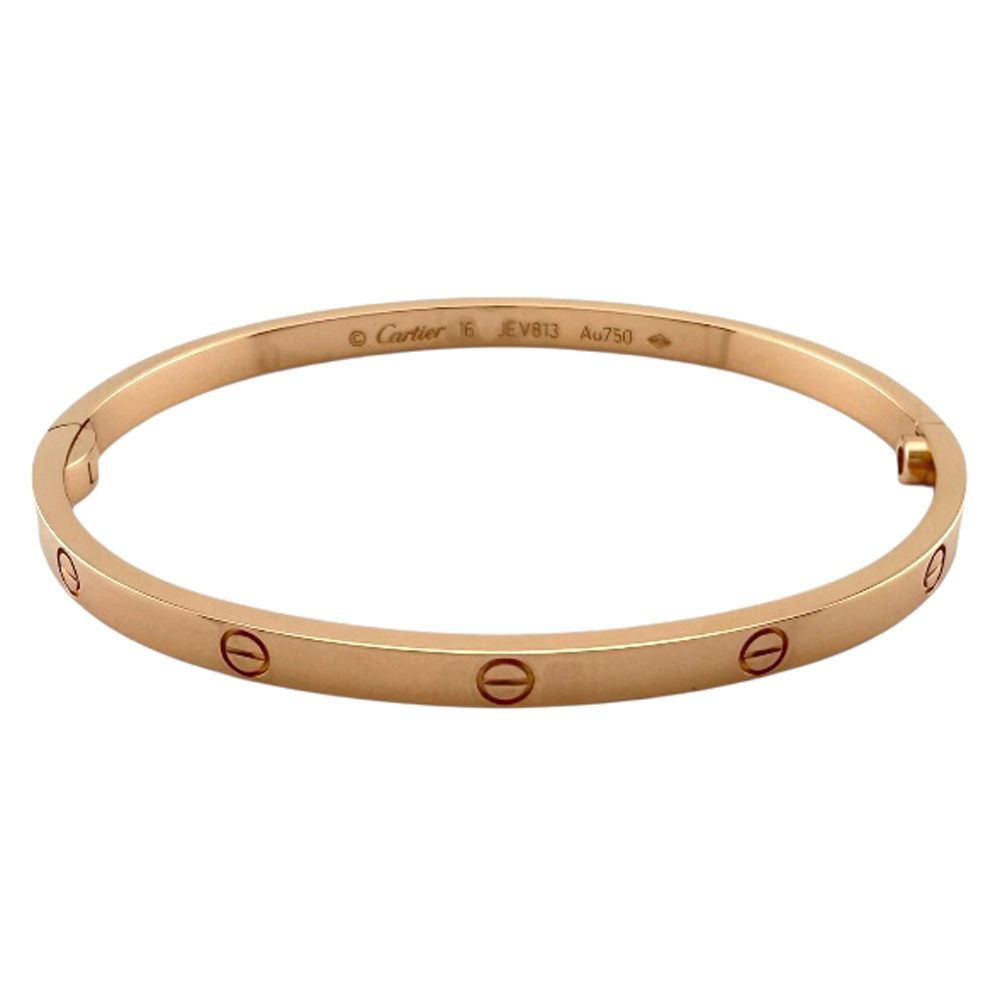 Cartier Love Bracelet Small Bangle 18k K18 Pink Gold Ladies Cartier Used Cartier