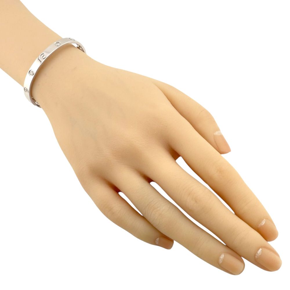 Cartier Love Bracelet with Driver Bangle 18k K18 White Togo Old Diamond Ladies