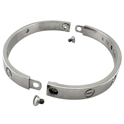Cartier Love Bracelet with Driver Bangle 18k K18 White Togo Old Diamond Ladies