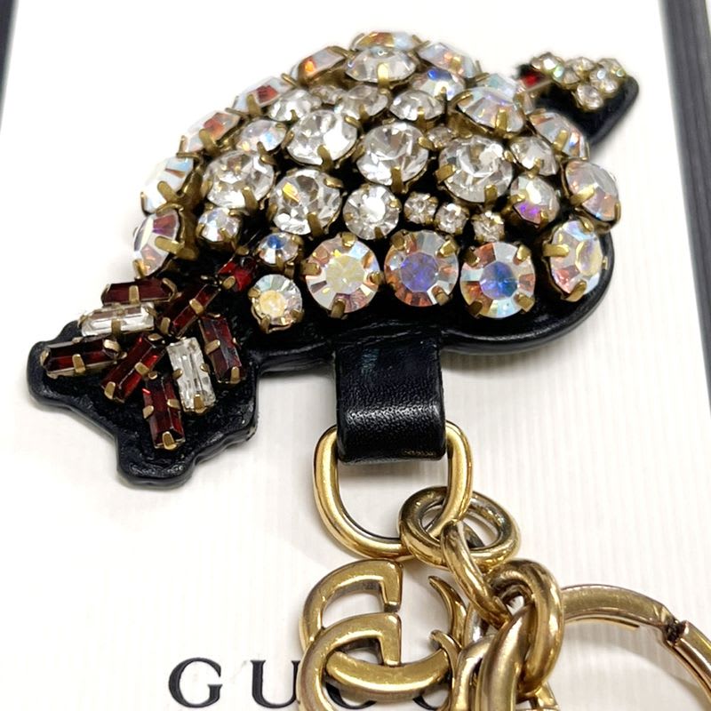 Gucci Key Folder Charm Stone Heart Leather 02 Bs356