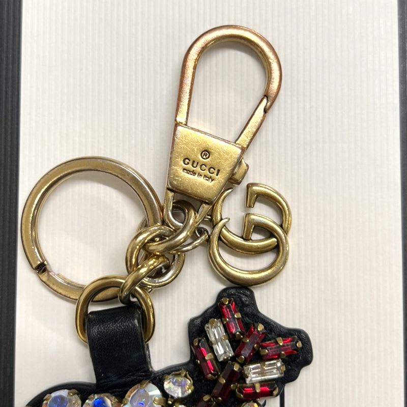 Gucci Key Folder Charm Stone Heart Leather 02 Bs356