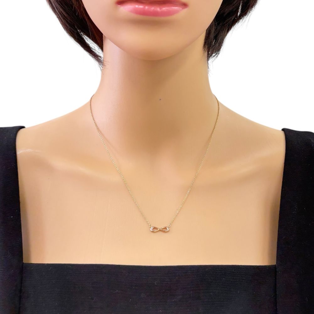 Tiffany Infinity Necklace 18k K18 Pink Gold Women's Tiffany & Co Used Tiffany