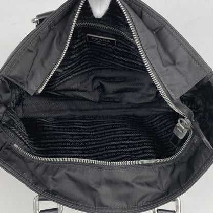 Prada Logo Plate Tote Shoulder Bag Tote Bag Nylon Nero (Black) Women