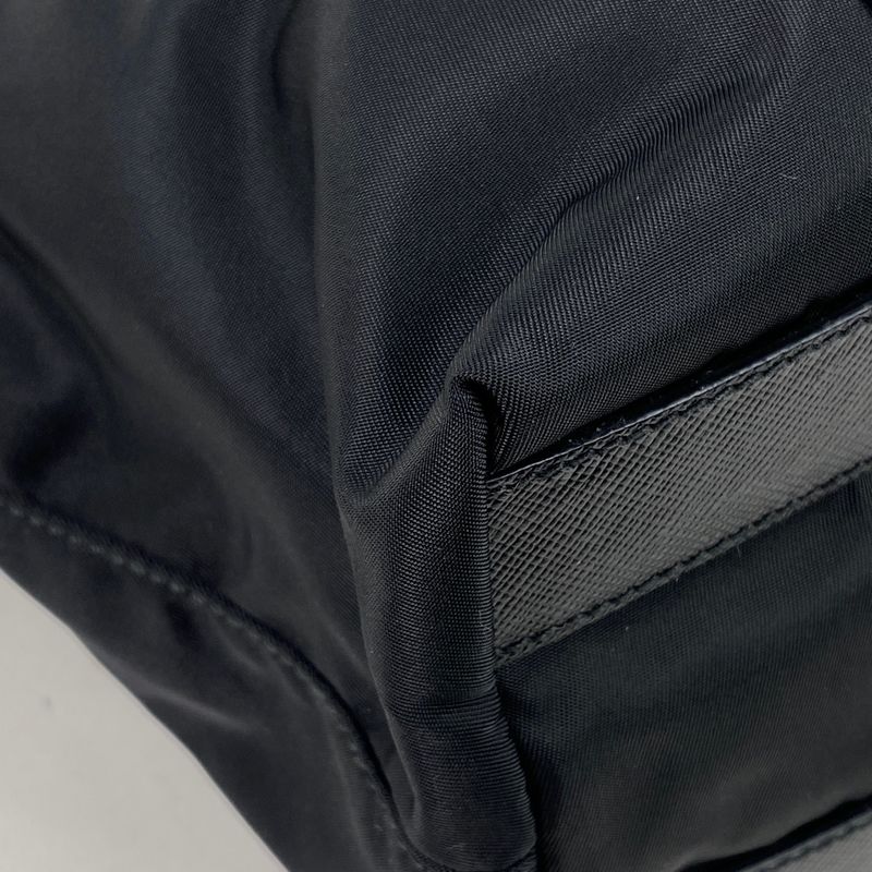 Prada Logo Plate Tote Shoulder Bag Tote Bag Nylon Nero (Black) Women