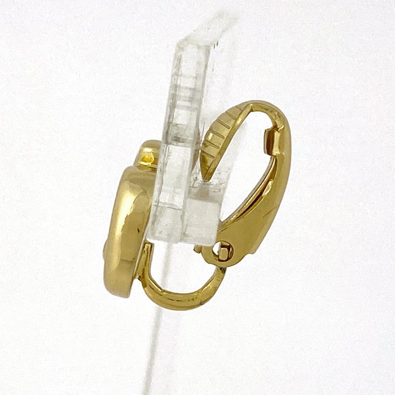 Christian Dior Logo Earrings CD Earrings GP Gold Women