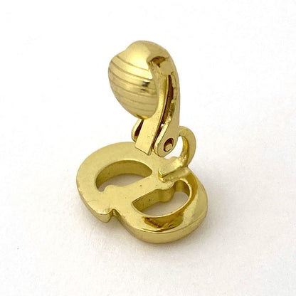 Christian Dior Logo Earrings CD Earrings GP Gold Women