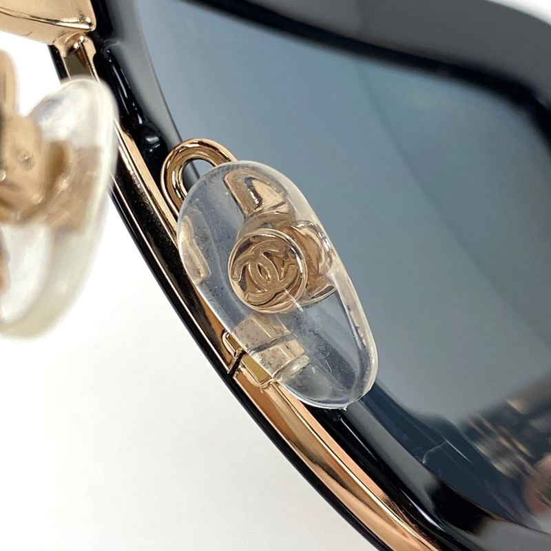 Chanel Coco Mark Sunglass Es Matelasse Sunglass Es Plastic Black 5369 Ladies