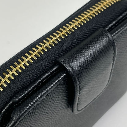 Prada Logo Bifold Wallet Billfold Coin Purse Leather Nero (Black) 1ml522 Women