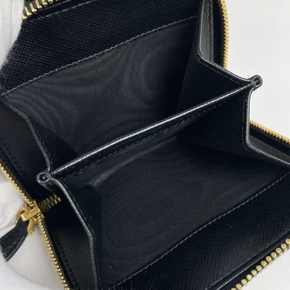 Prada Logo Bifold Wallet Billfold Coin Purse Leather Nero (Black) 1ml522 Women
