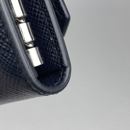 Prada Logo 6-Strand Key Case Key Hook Key Case Saffiano Leather Navy 2pg222