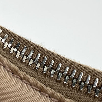 Prada Logo Plate Handbag Nylon Beige Women