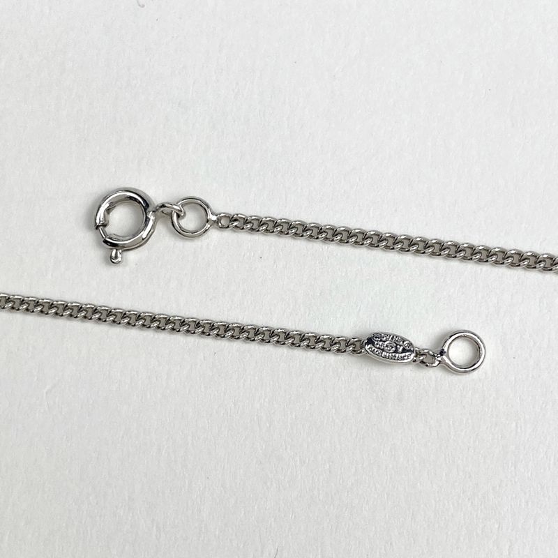 Chanel Coco Mark Necklace CC Necklace Silver Plated White Silver Ladies