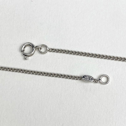 Chanel Coco Mark Necklace CC Necklace Silver Plated White Silver Ladies