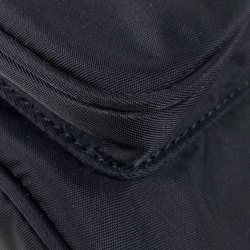 Prada Logo Plate Shoulder Bag 2way Draw String Shape Shoulder Bag Nylon Nero