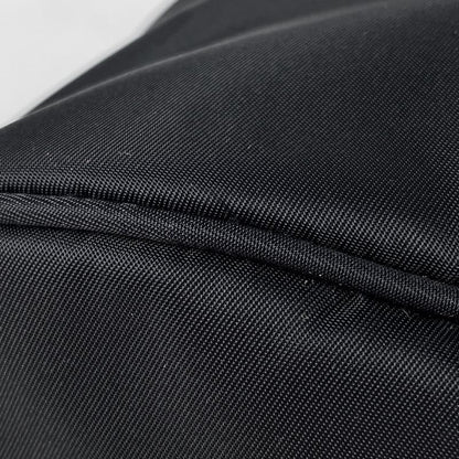 Prada Logo Plate Shoulder Bag 2way Draw String Shape Shoulder Bag Nylon Nero