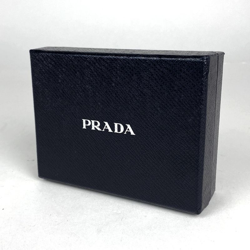 Prada Logo Plate Card Case Card Holder Leather Nero in Black 1m1211 Women