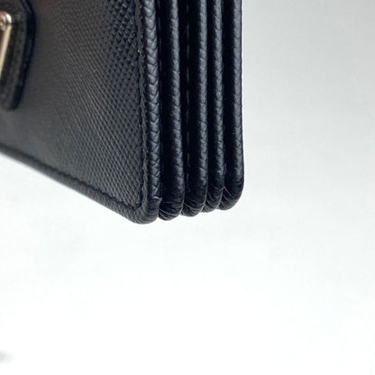 Prada Logo Plate Card Case Card Holder Leather Nero in Black 1m1211 Women